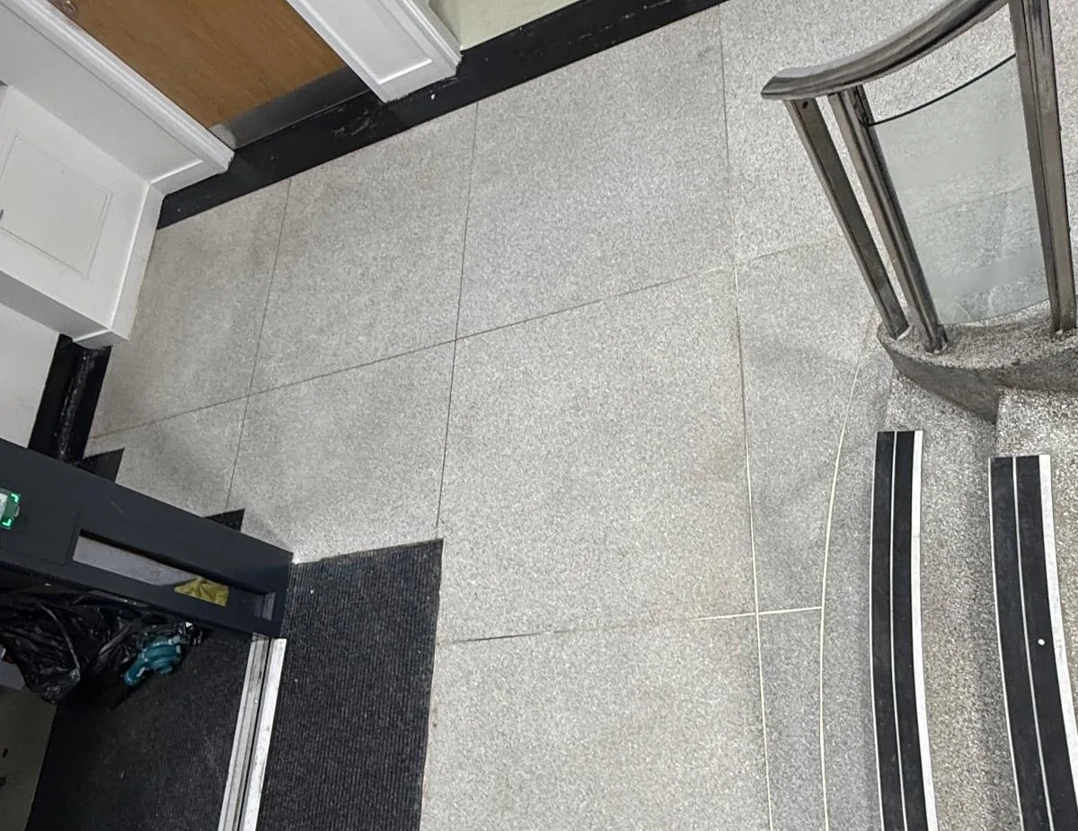 Finished terrazzo landing and stair balustrade at St Mary’s Hospital