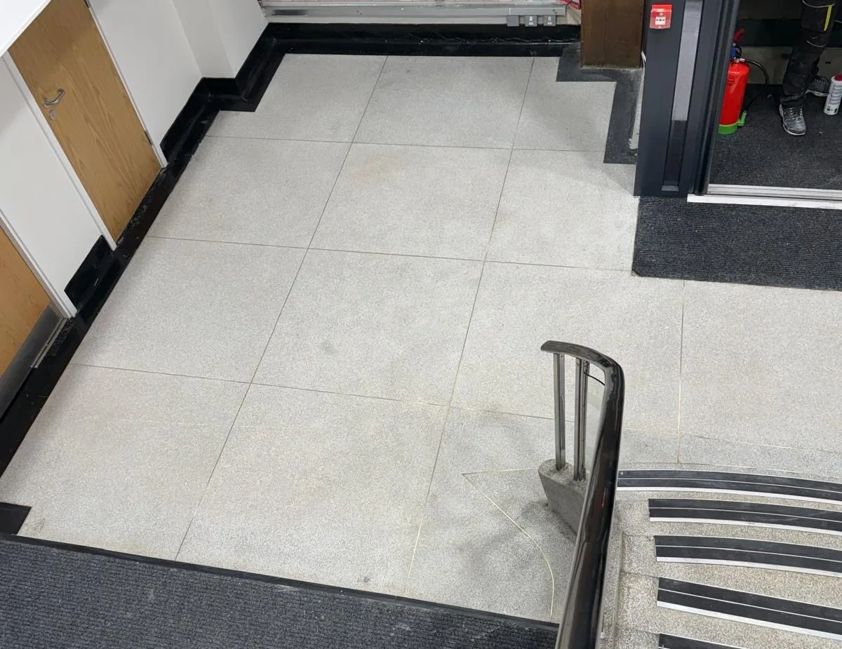 Completed ground-floor terrazzo surface at St Mary’s Hospital