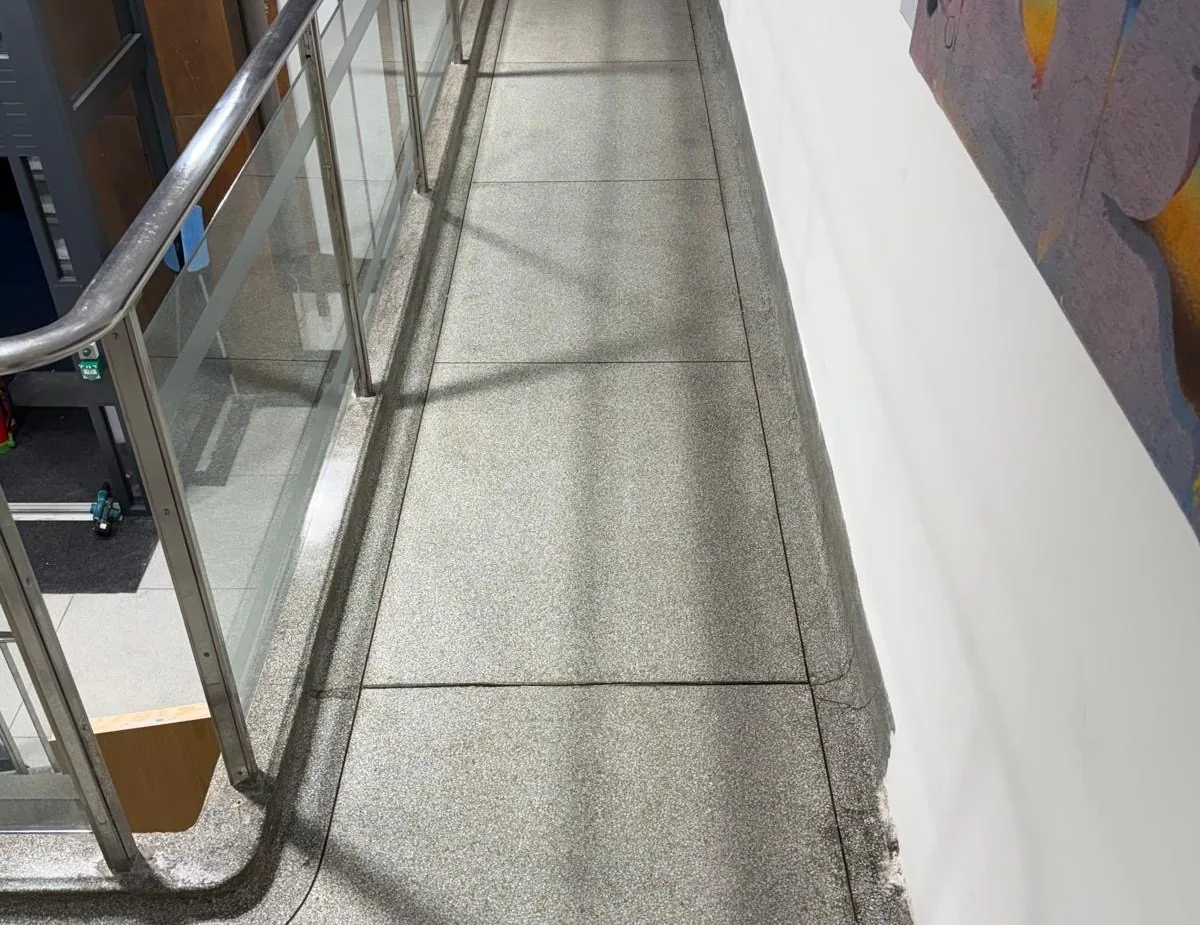 Finished terrazzo perimeter and balustrade at St Mary’s Hospital
