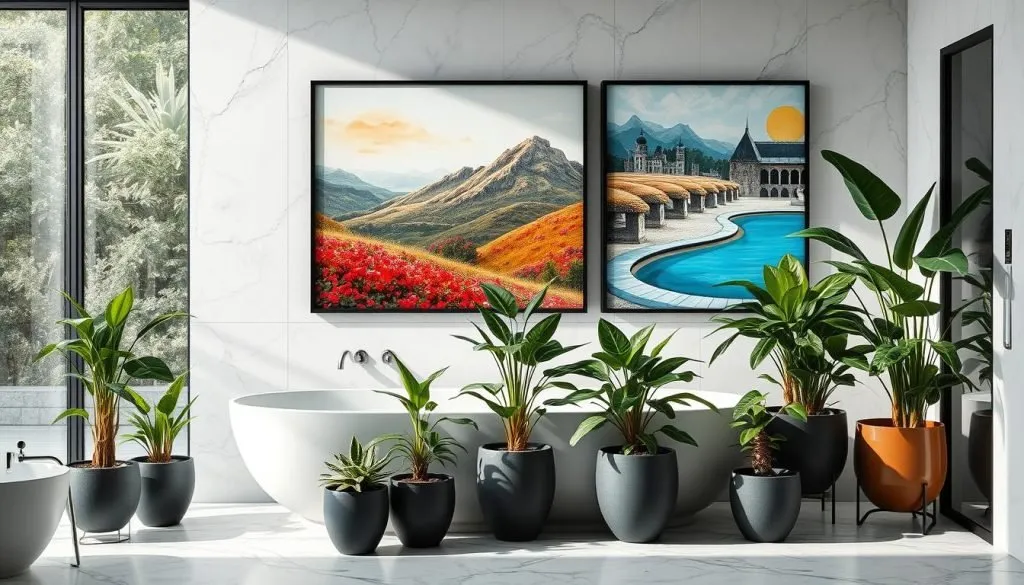 indoor plants and landscape art