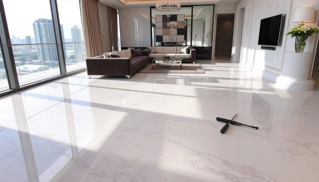 marble restoration for luxury apartments in canary wharf