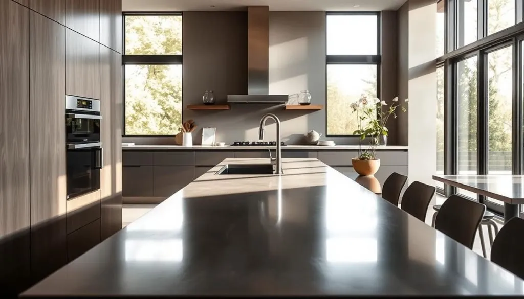polished concrete work surface
