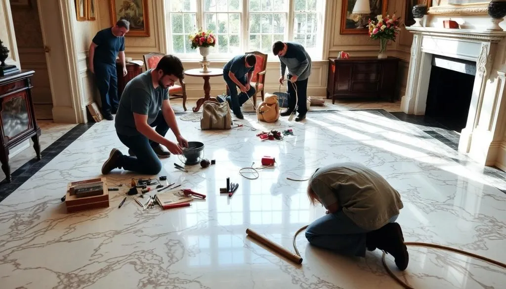 skilled marble floor restoration team kensington