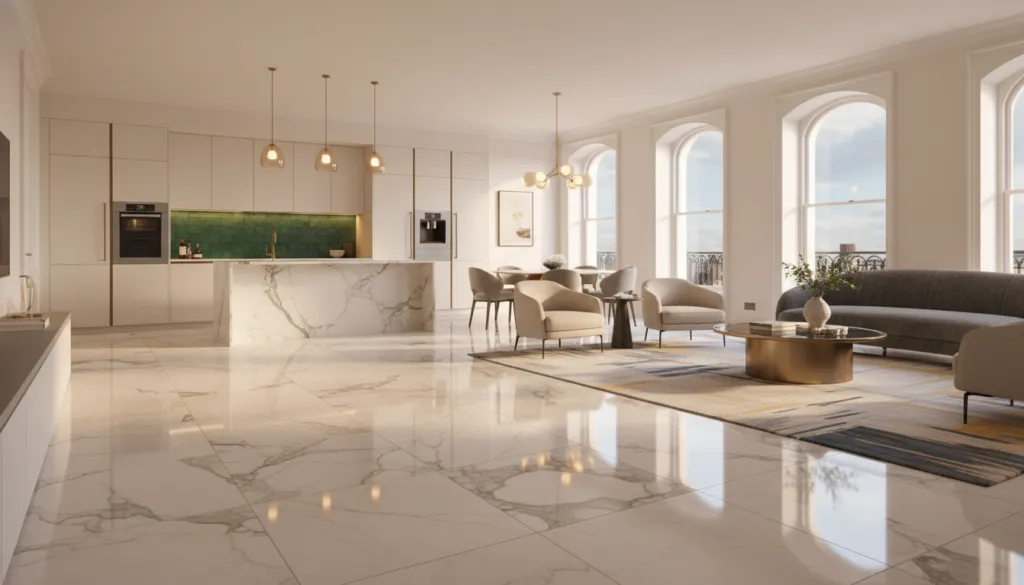 marble flooring benefits in modern Westminster interior