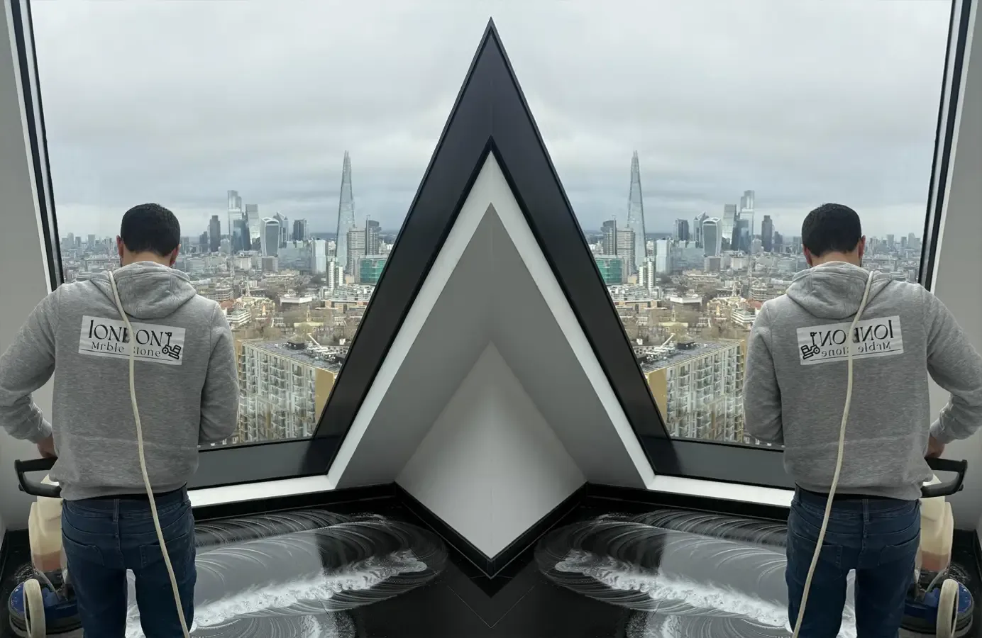 Strata SE1 Apartment: Marble floor polishing · London