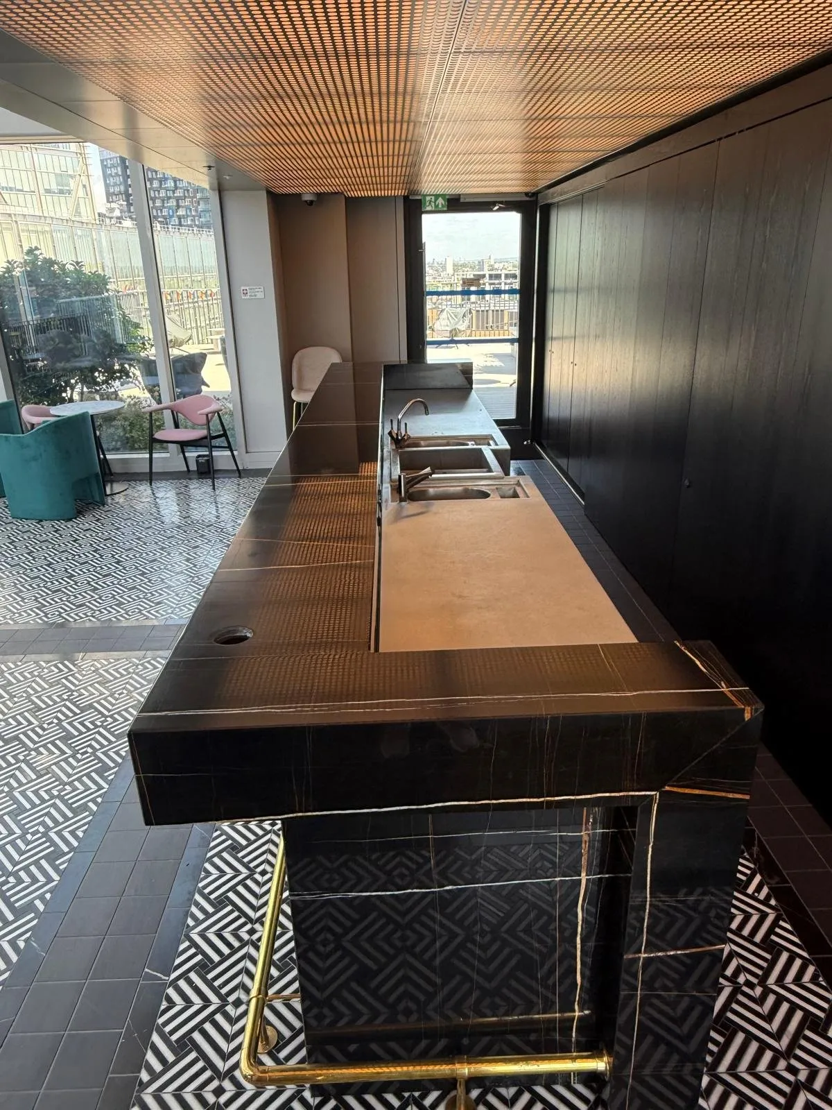 RAKU marble protection on a London kitchen island — detail 11