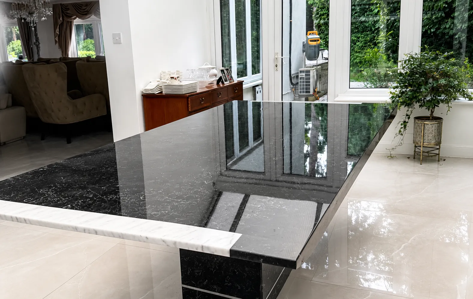 Black marble table cleaning London