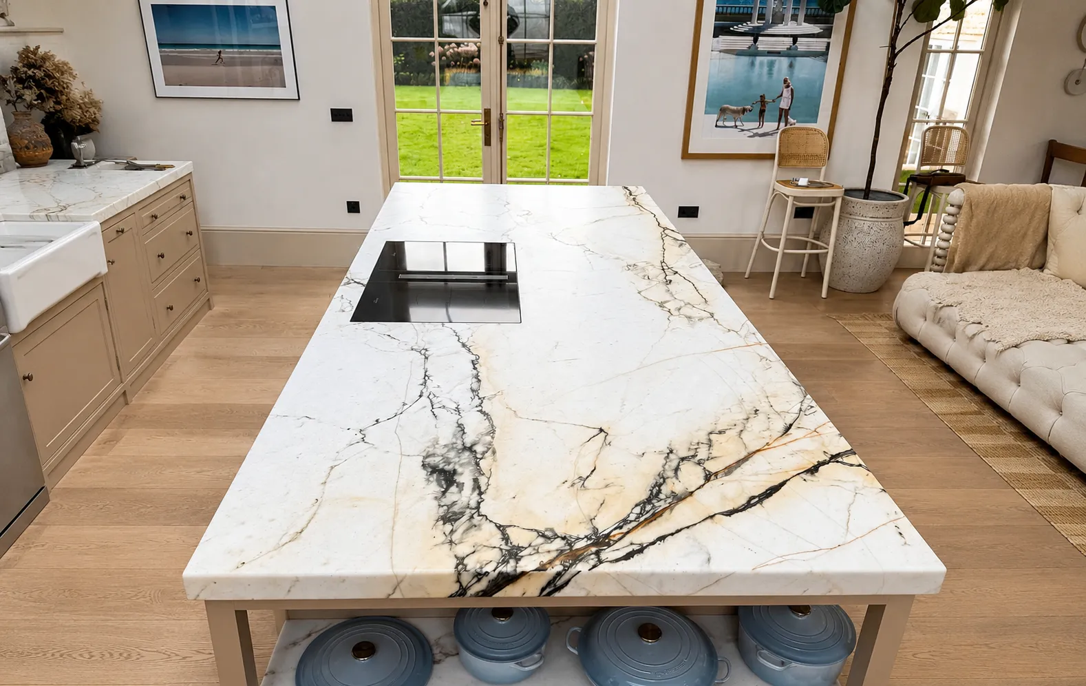 Calacatta marble worktop polishing London