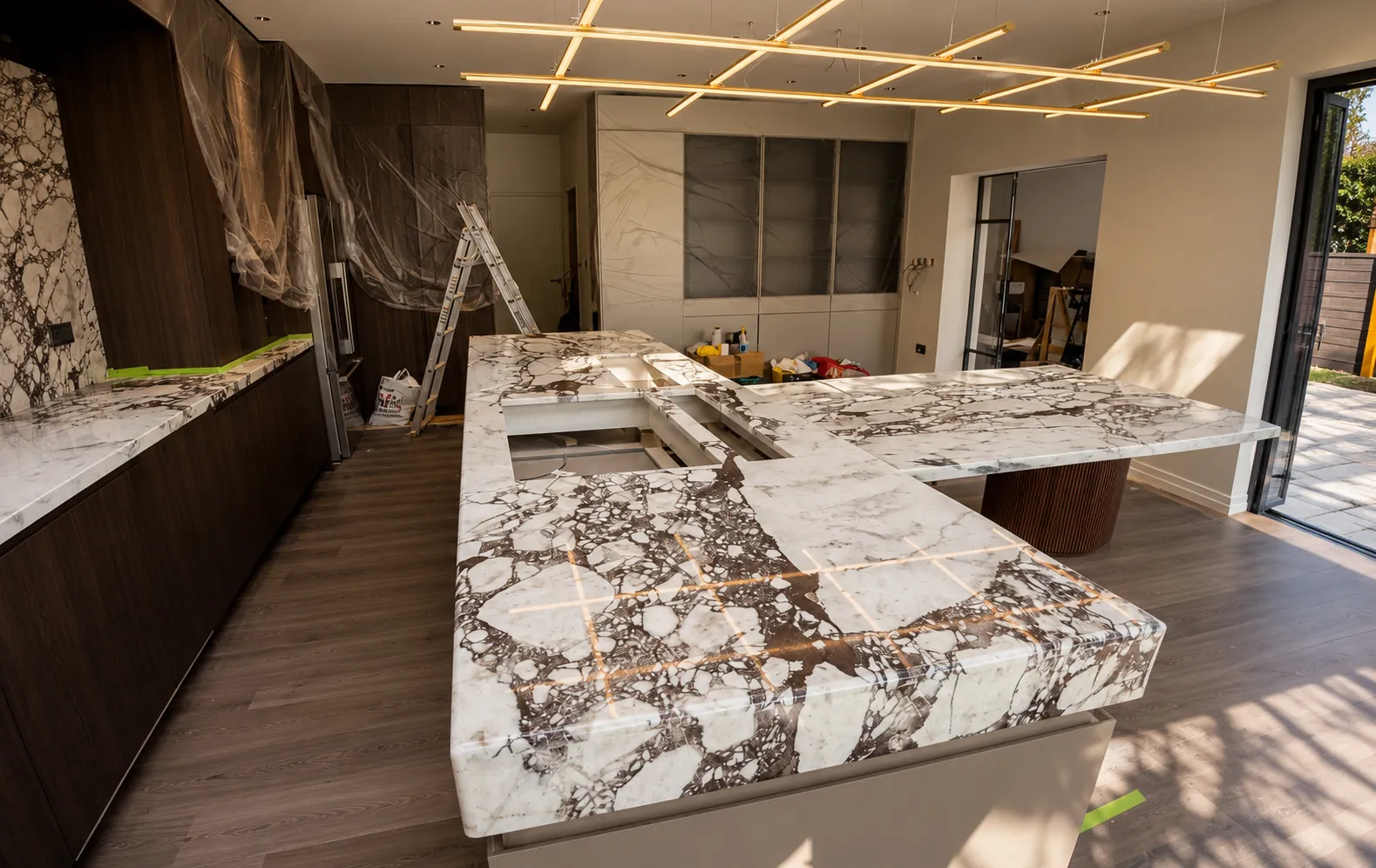 Marble kitchen worktop installation London