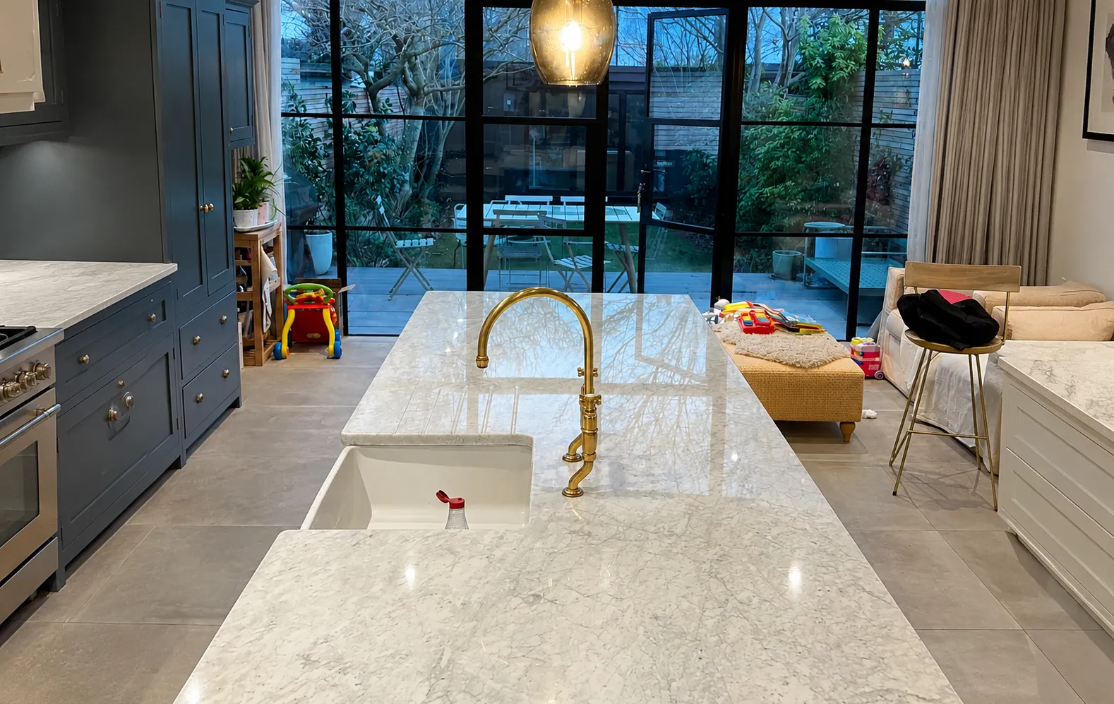Polished marble kitchen worktop London